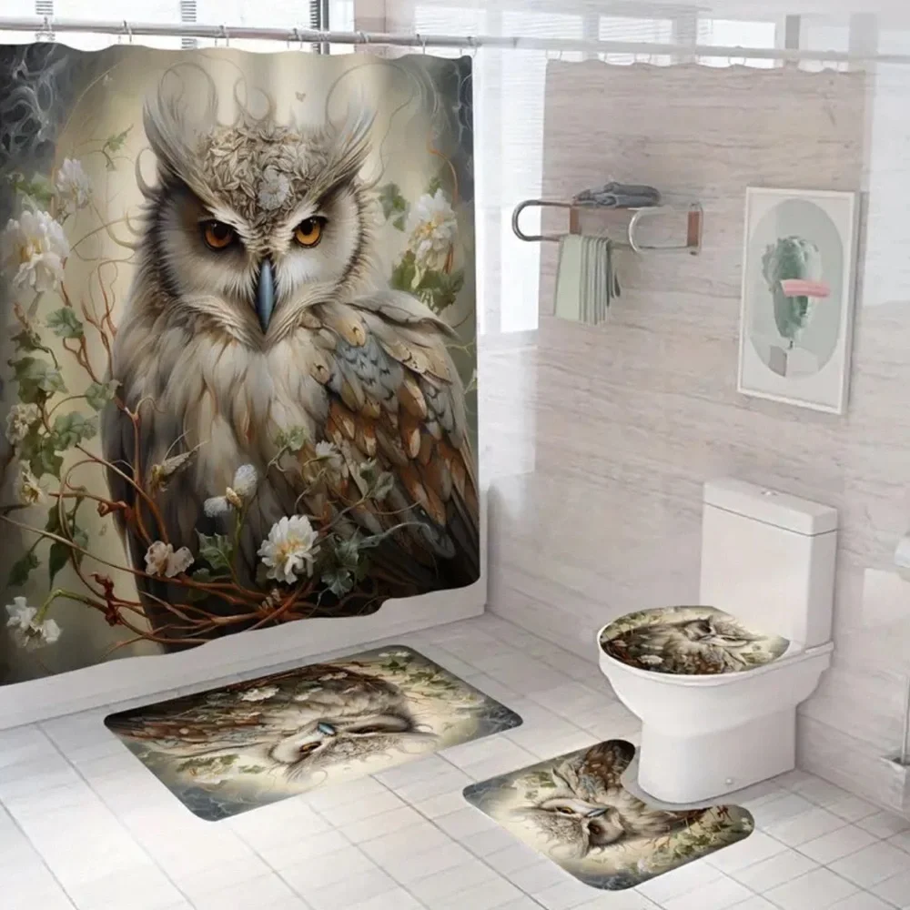 4pc Owl Bathroom Set NWT